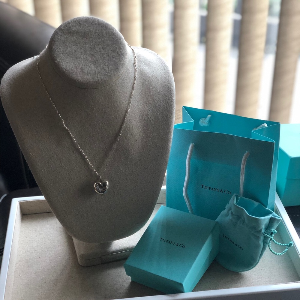 Tiffany & Co Silver Puffy Heart Pendant Necklace